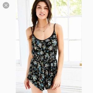 NWOT Ecoté Black Floral Romper